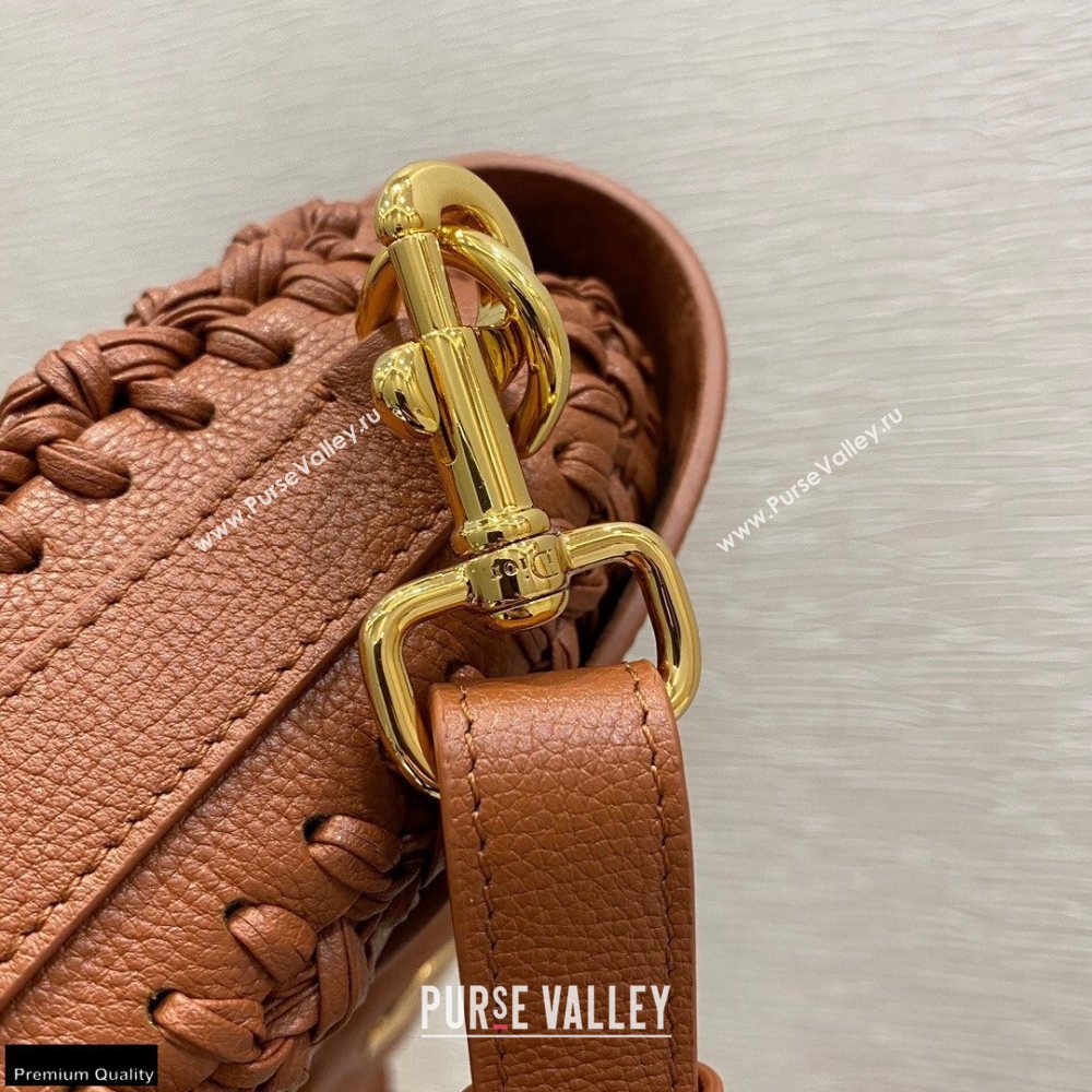 Dior Medium Bobby Bag Dark Tan in Grained Calfskin with Whipstitched Seams 2020 (vivi-20121506)