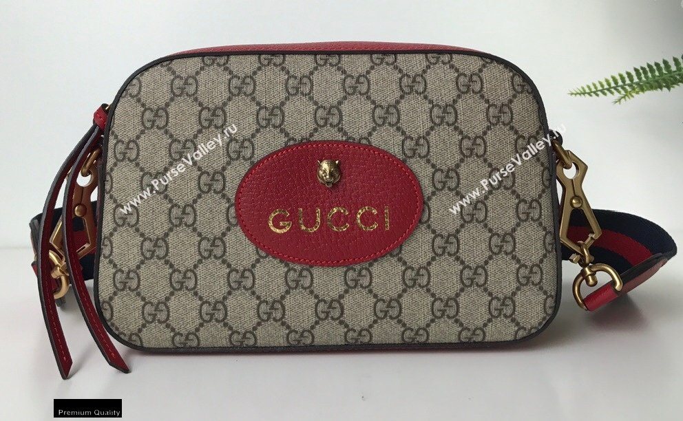 Gucci GG Supreme Canvas Messenger Bag 476466 Red (dlh-20121608)