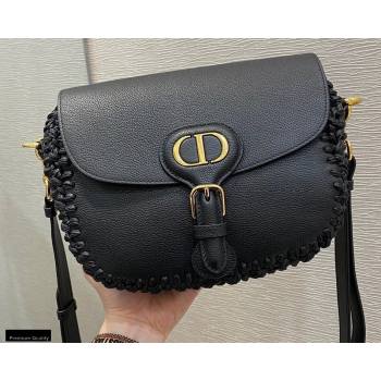 Dior Medium Bobby Bag Black in Grained Calfskin with Whipstitched Seams 2020 (vivi-20121504)