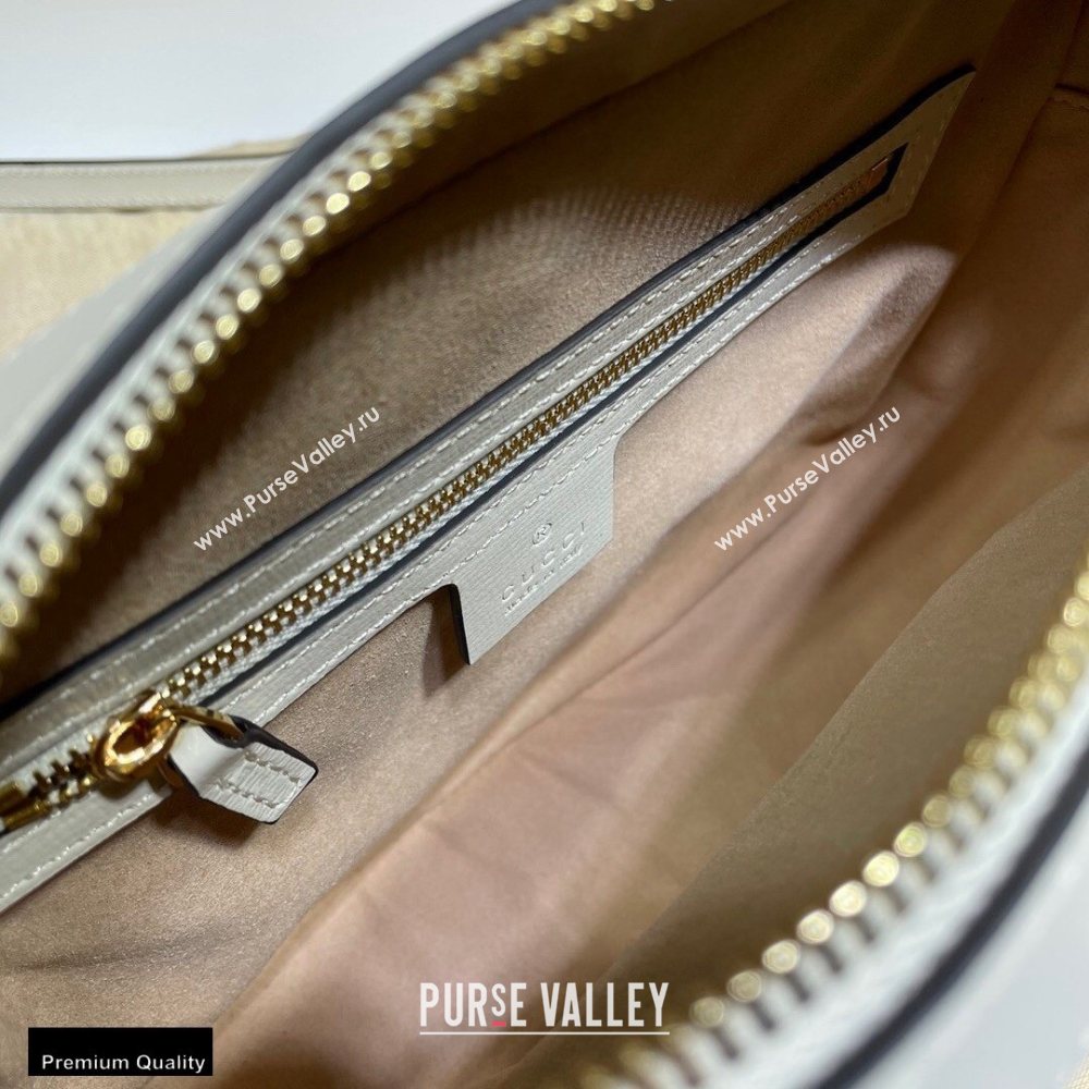 Gucci Horsebit 1955 Small Shoulder Bag 645454 Leather White 2020 (dlh-20121528)