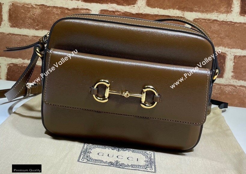Gucci Horsebit 1955 Small Shoulder Bag 645454 Leather Coffee 2020 (dlh-20121527)