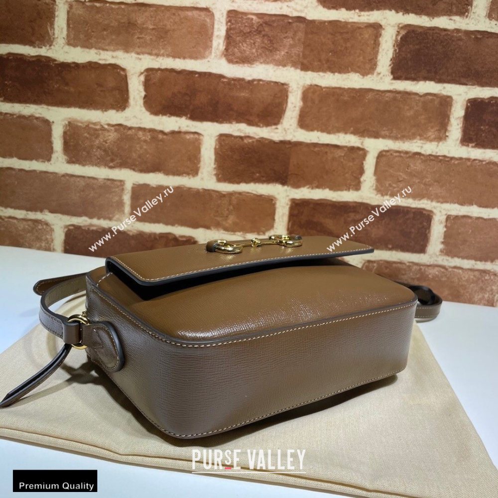 Gucci Horsebit 1955 Small Shoulder Bag 645454 Leather Coffee 2020 (dlh-20121527)