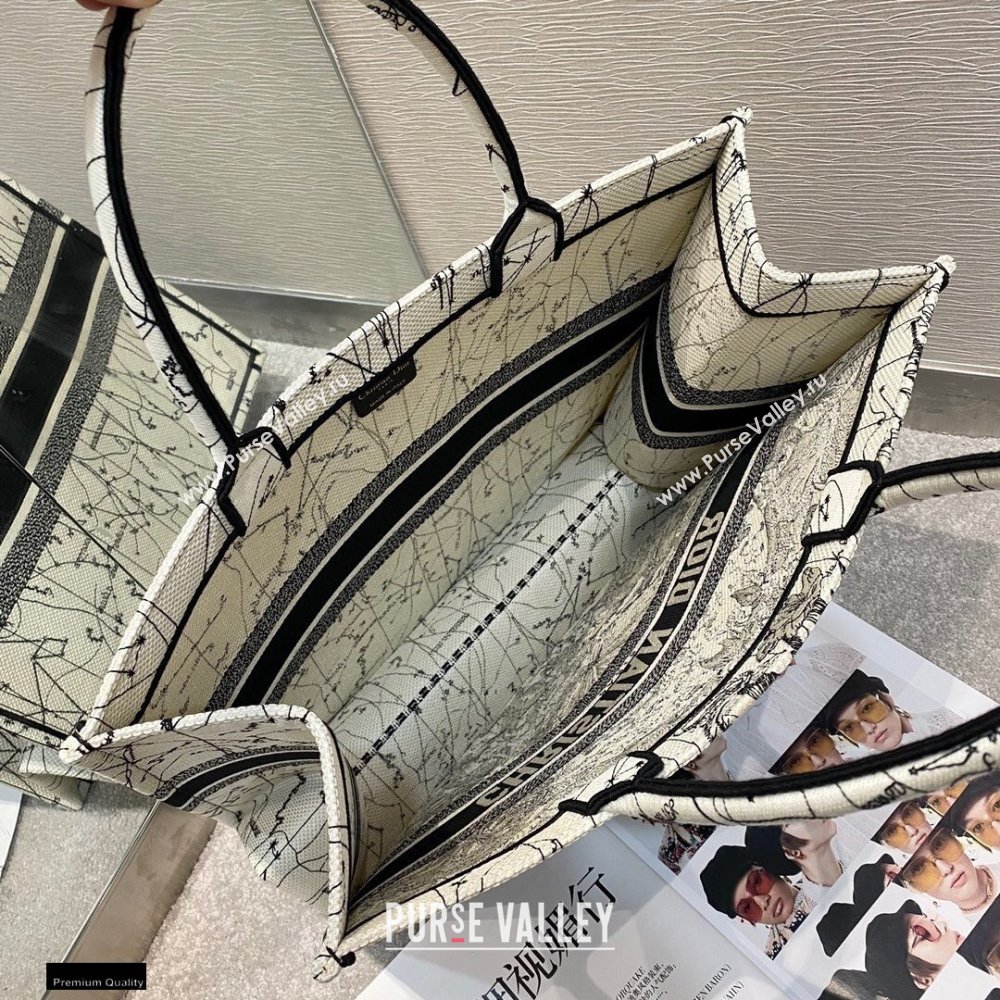 Dior Book Tote Bag in Multicolor Zodiac Embroidery 2020 (vivi-20121508)