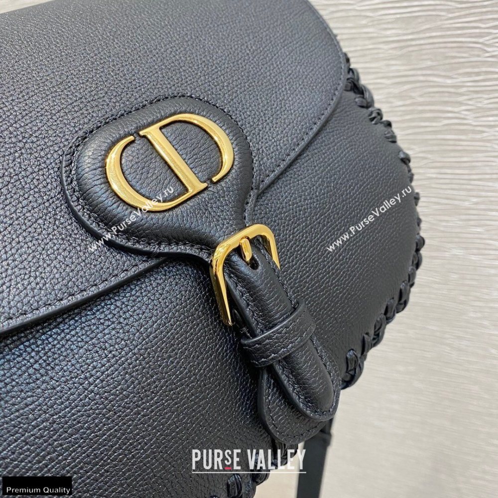 Dior Medium Bobby Bag Black in Grained Calfskin with Whipstitched Seams 2020 (vivi-20121504)