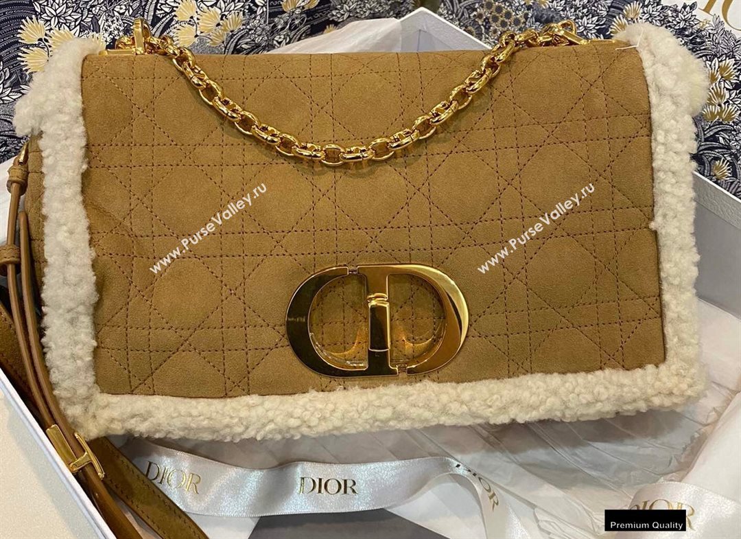 Dior Caro Bag in Shearling Camel 2020 (vivi-20121511)