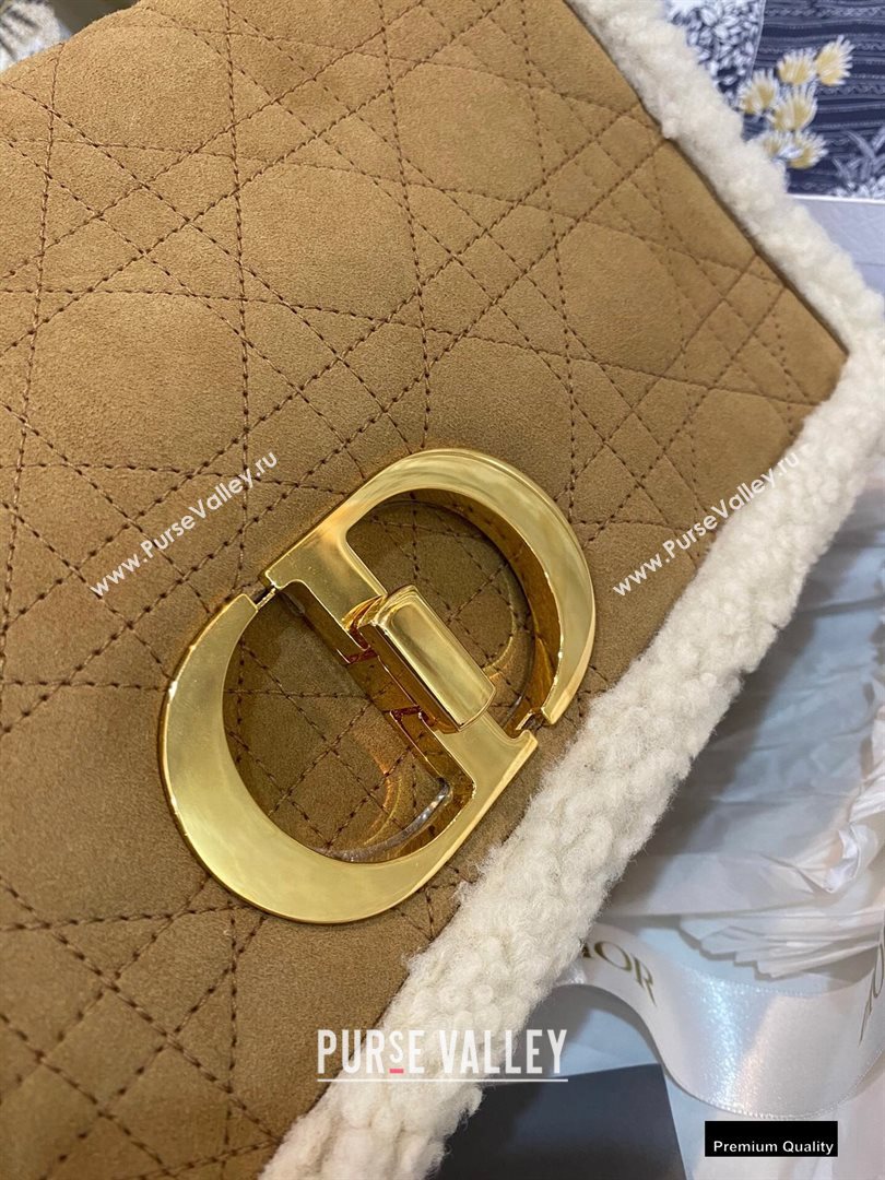 Dior Caro Bag in Shearling Camel 2020 (vivi-20121511)