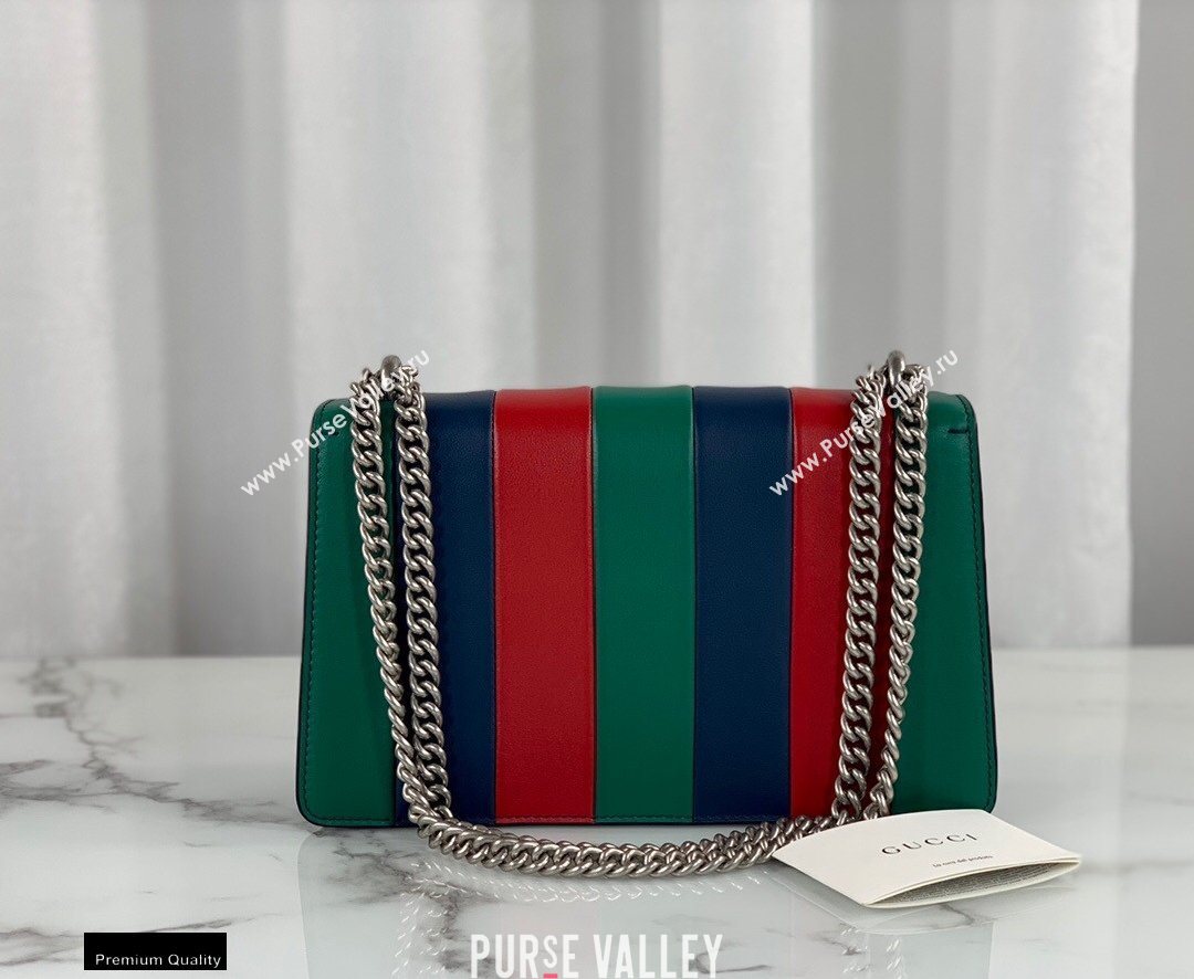 Gucci Multicolor Striped Leather Dionysus Small Shoulder Bag 400249 Green/Red/Blue 2020 (dlh-20121609)