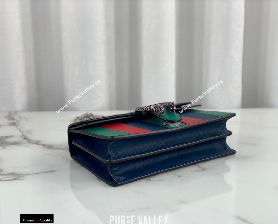 Gucci Multicolor Striped Leather Dionysus Small Shoulder Bag 400249 Green/Red/Blue 2020 (dlh-20121609)