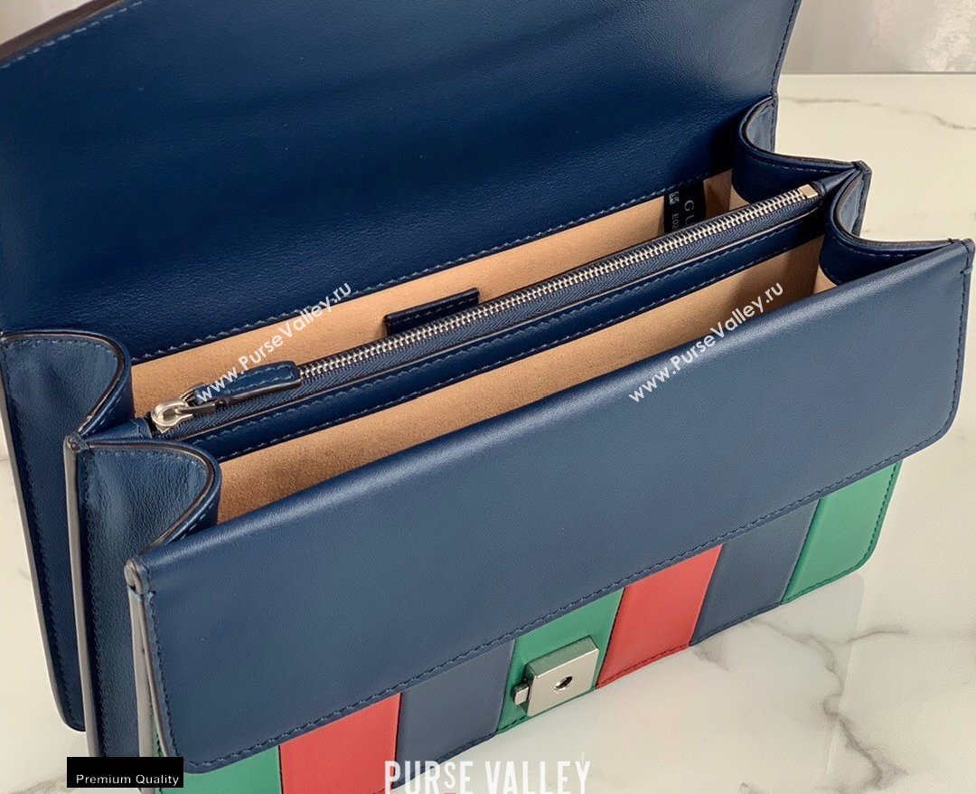Gucci Multicolor Striped Leather Dionysus Small Shoulder Bag 400249 Green/Red/Blue 2020 (dlh-20121609)