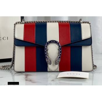 Gucci Multicolor Striped Leather Dionysus Small Shoulder Bag 400249 White/Red/Blue 2020 (dlh-20121610)