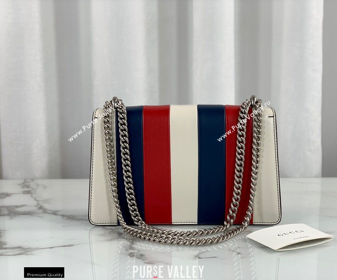 Gucci Multicolor Striped Leather Dionysus Small Shoulder Bag 400249 White/Red/Blue 2020 (dlh-20121610)