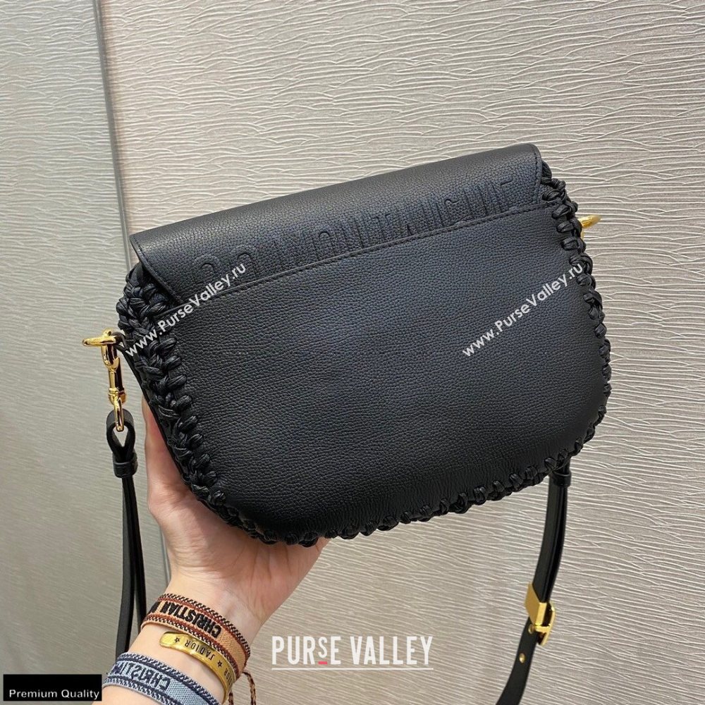 Dior Medium Bobby Bag Black in Grained Calfskin with Whipstitched Seams 2020 (vivi-20121504)