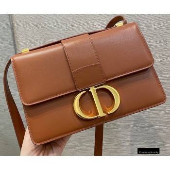 Dior 30 Montaigne Flap Bag in Box Calfskin Dark Tan 2020 (vivi-20121509)