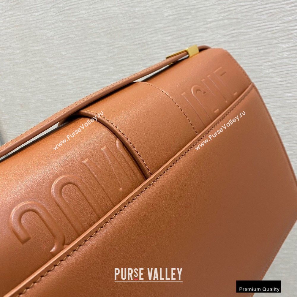 Dior 30 Montaigne Flap Bag in Box Calfskin Dark Tan 2020 (vivi-20121509)