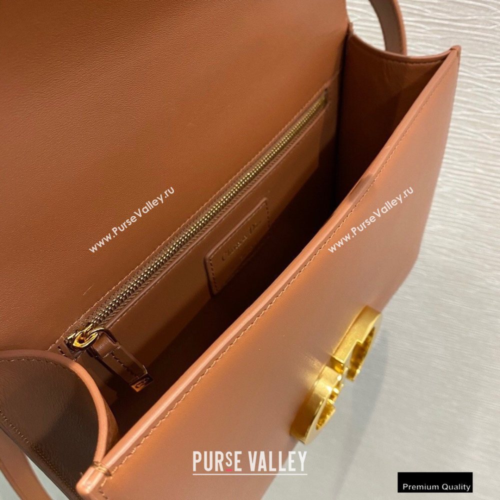 Dior 30 Montaigne Flap Bag in Box Calfskin Dark Tan 2020 (vivi-20121509)