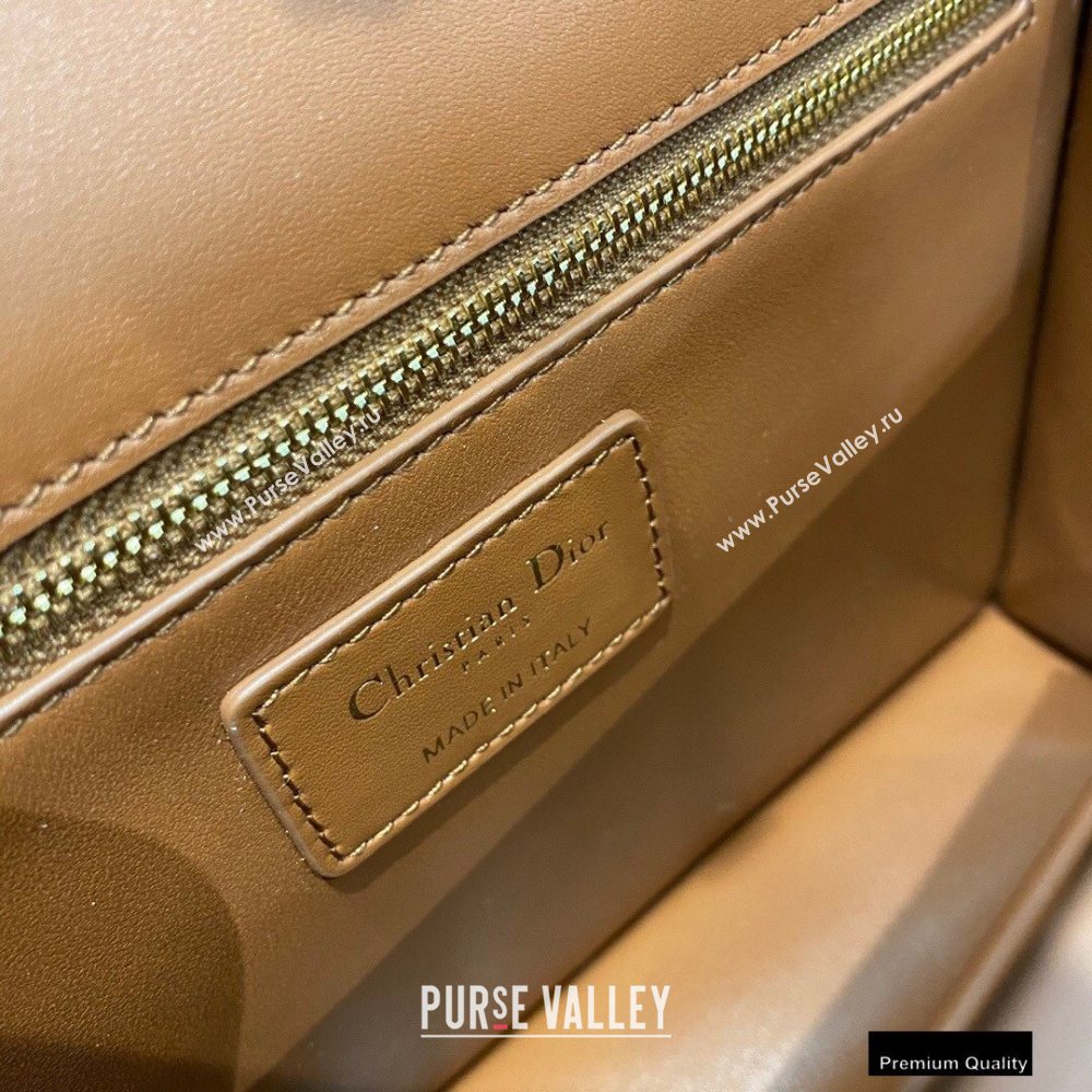 Dior 30 Montaigne Flap Bag in Box Calfskin Dark Tan 2020 (vivi-20121509)
