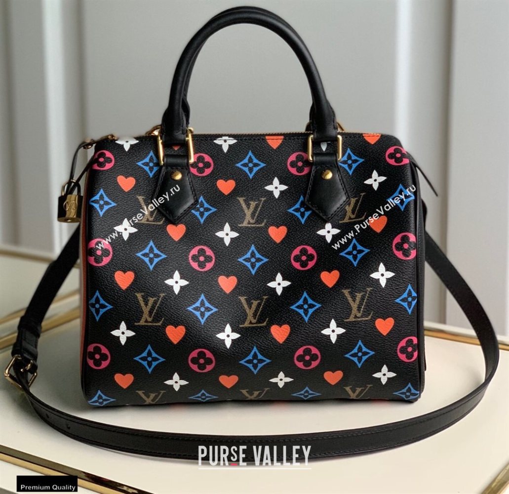 Louis Vuitton Game On Speedy Bandouliere 25 Bag M57466 Black 2021 (gaoshang-20121601)