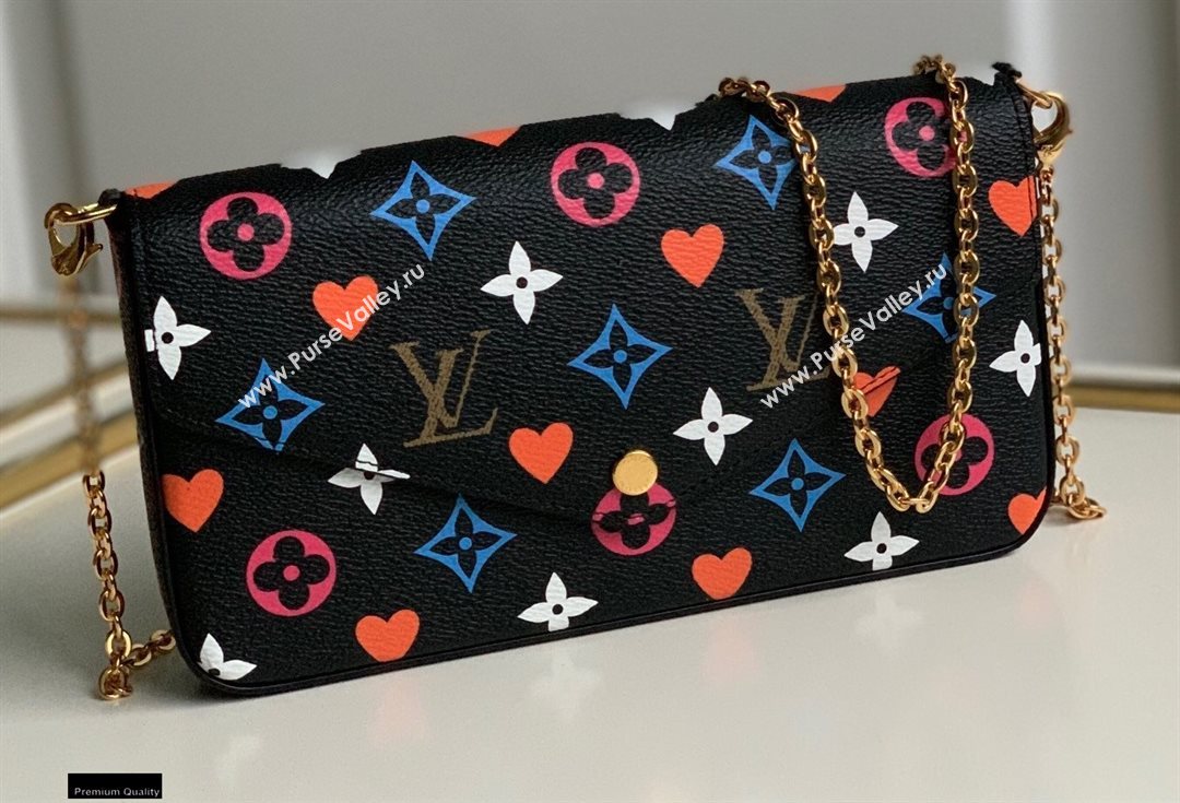 Louis Vuitton Game On Felicie Pochette Bag M80232 Black 2021 (gaoshang-20121604)