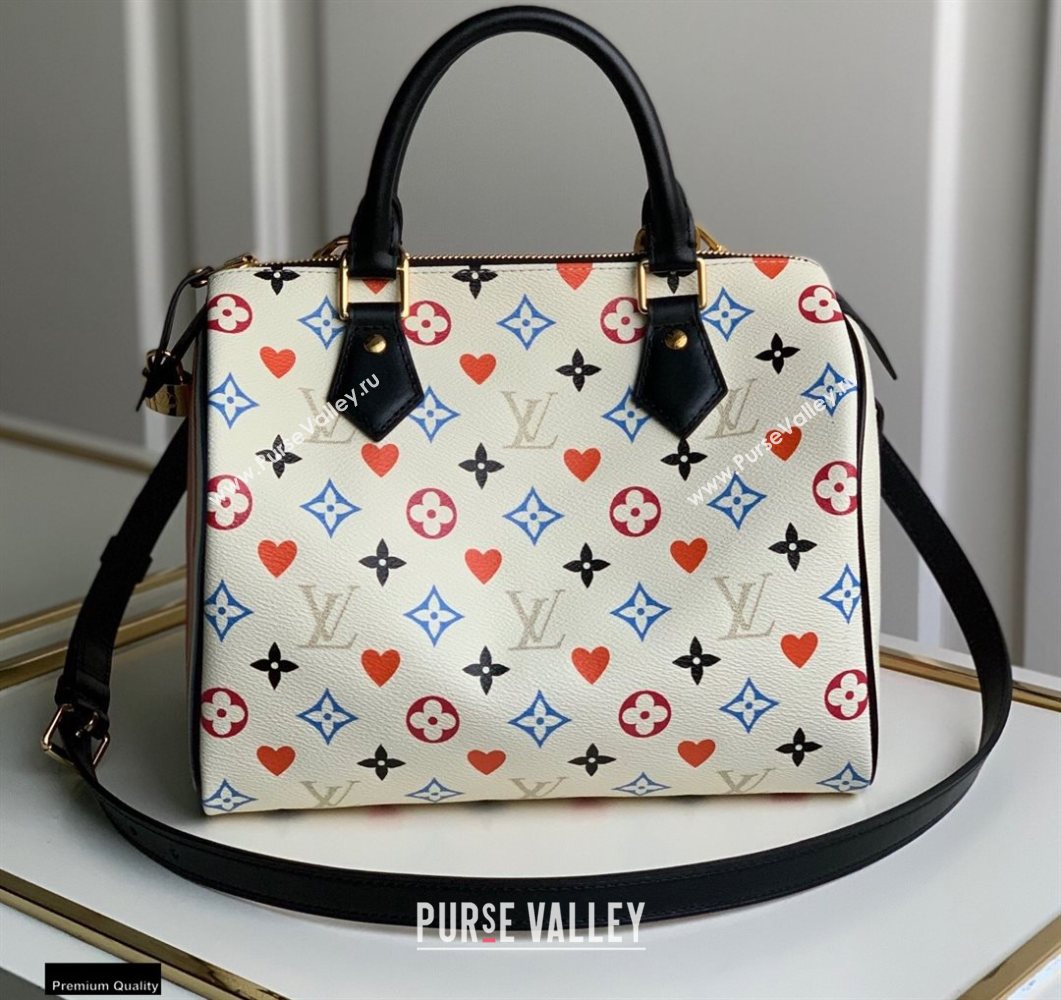 Louis Vuitton Game On Speedy Bandouliere 25 Bag M57466 White 2021 (gaoshang-20121602)