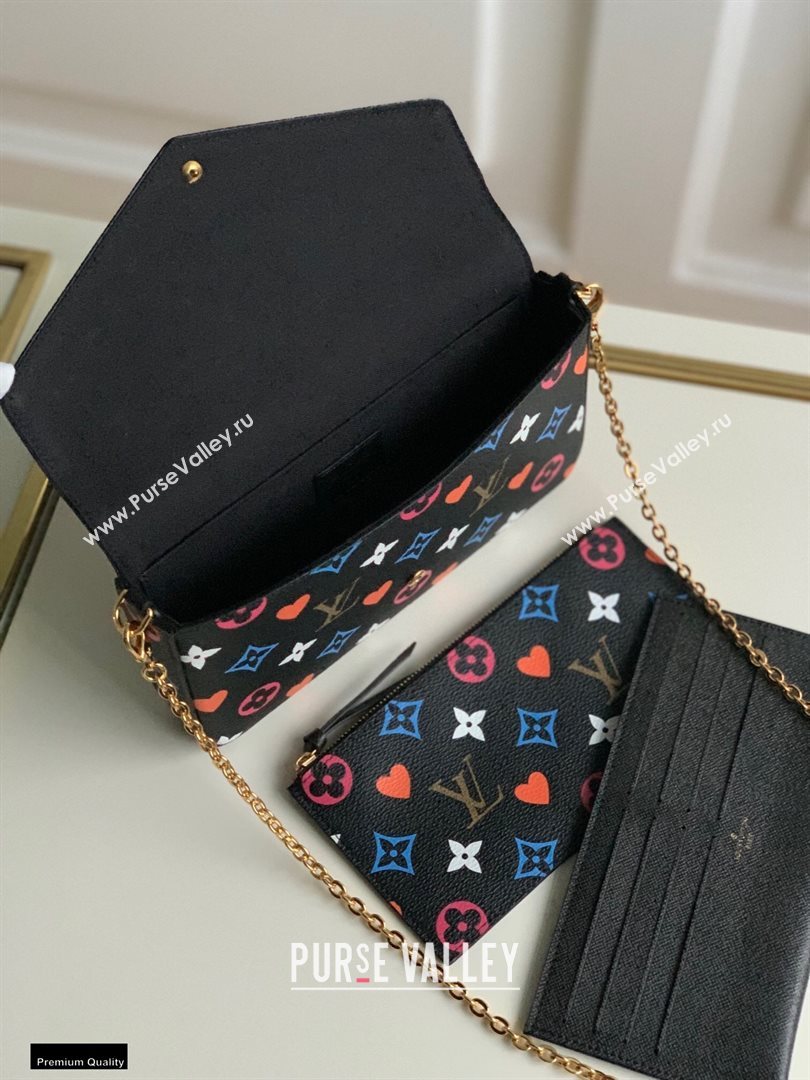 Louis Vuitton Game On Felicie Pochette Bag M80232 Black 2021 (gaoshang-20121604)