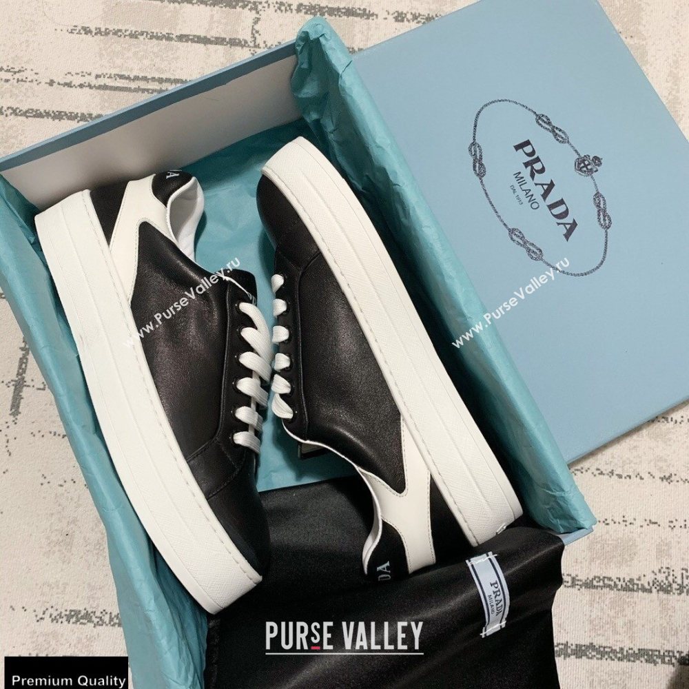 Prada Logo Leather Sneakers Black 2020 (kewei-20121710)