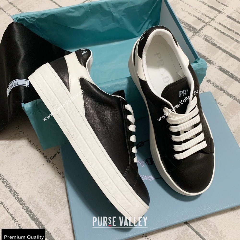 Prada Logo Leather Sneakers Black 2020 (kewei-20121710)