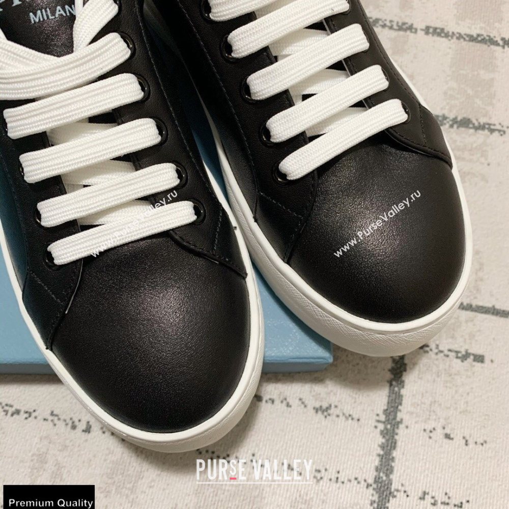 Prada Logo Leather Sneakers Black 2020 (kewei-20121710)