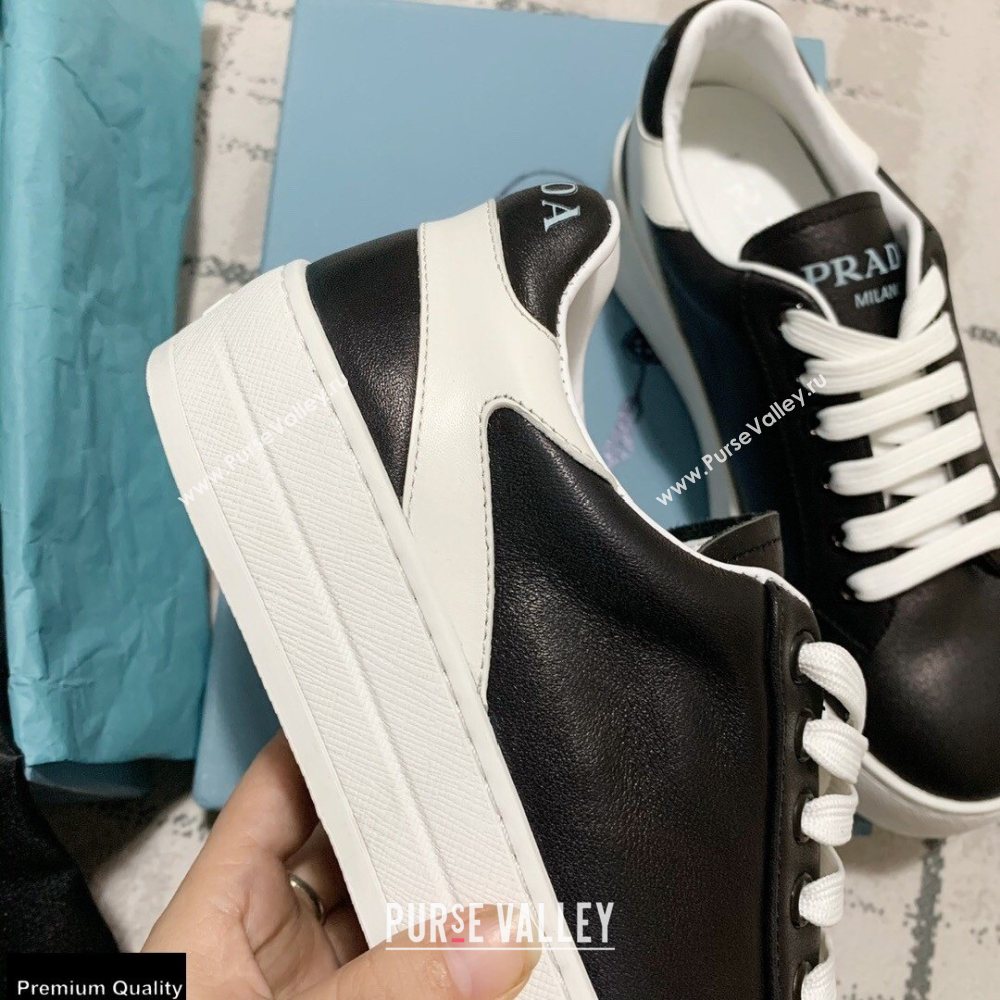 Prada Logo Leather Sneakers Black 2020 (kewei-20121710)