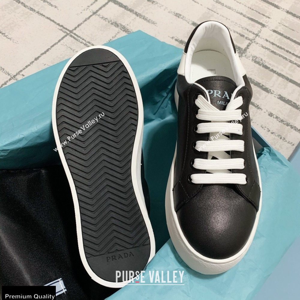 Prada Logo Leather Sneakers Black 2020 (kewei-20121710)