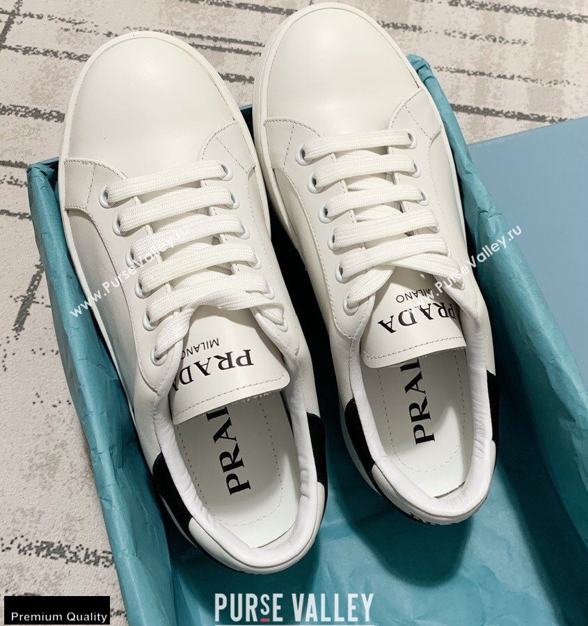 Prada Logo Leather Sneakers White 2020 (kewei-20121711)