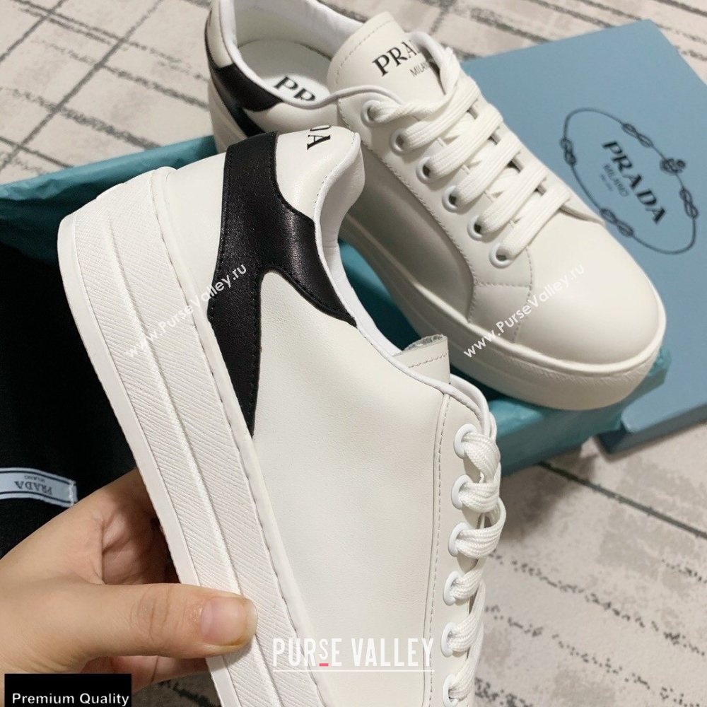 Prada Logo Leather Sneakers White 2020 (kewei-20121711)