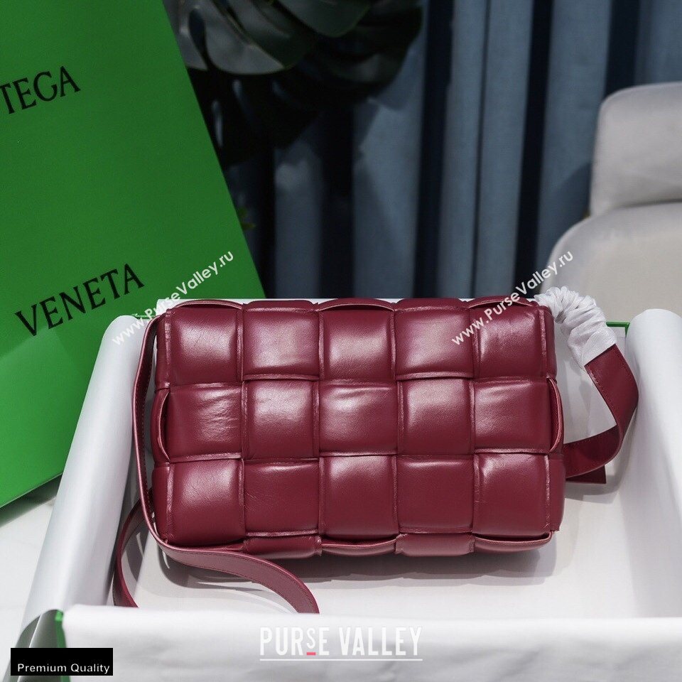 Bottega Veneta Nappa Padded Cassette Crossbody Bag Burgundy 01 (misu-20121809)