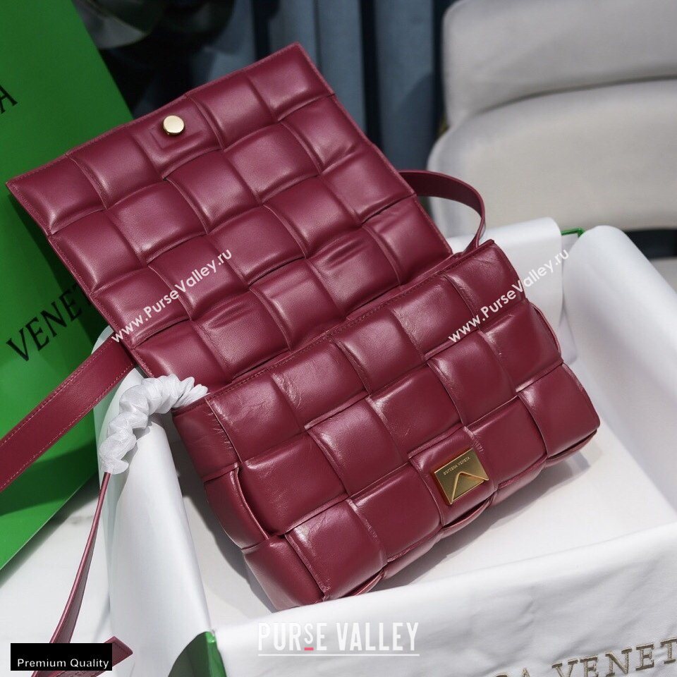Bottega Veneta Nappa Padded Cassette Crossbody Bag Burgundy 01 (misu-20121809)