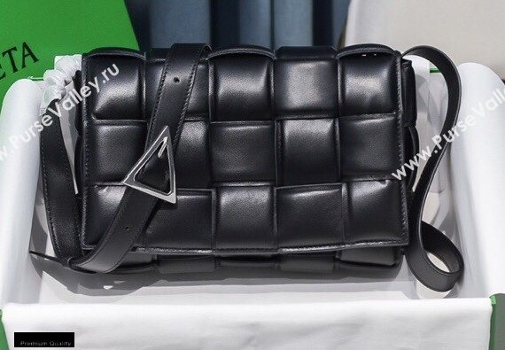 Bottega Veneta Nappa Padded Cassette Crossbody Bag Black/Silver (misu-20121822)