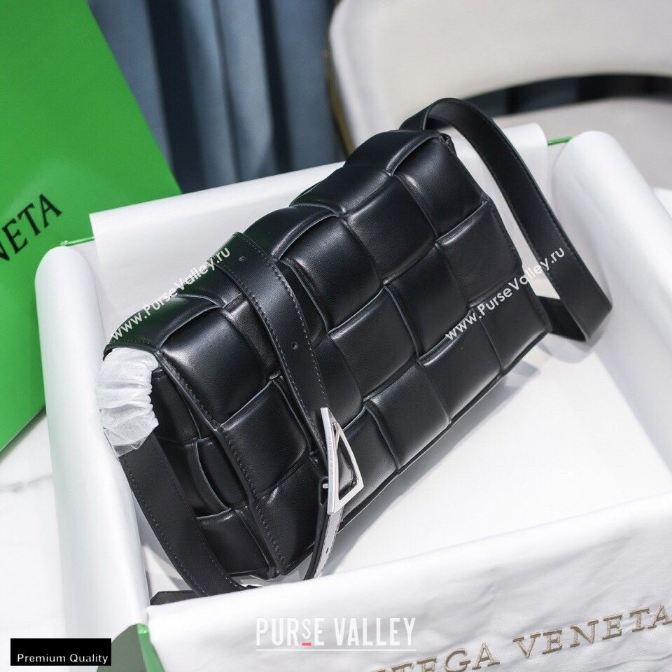 Bottega Veneta Nappa Padded Cassette Crossbody Bag Black/Silver (misu-20121822)