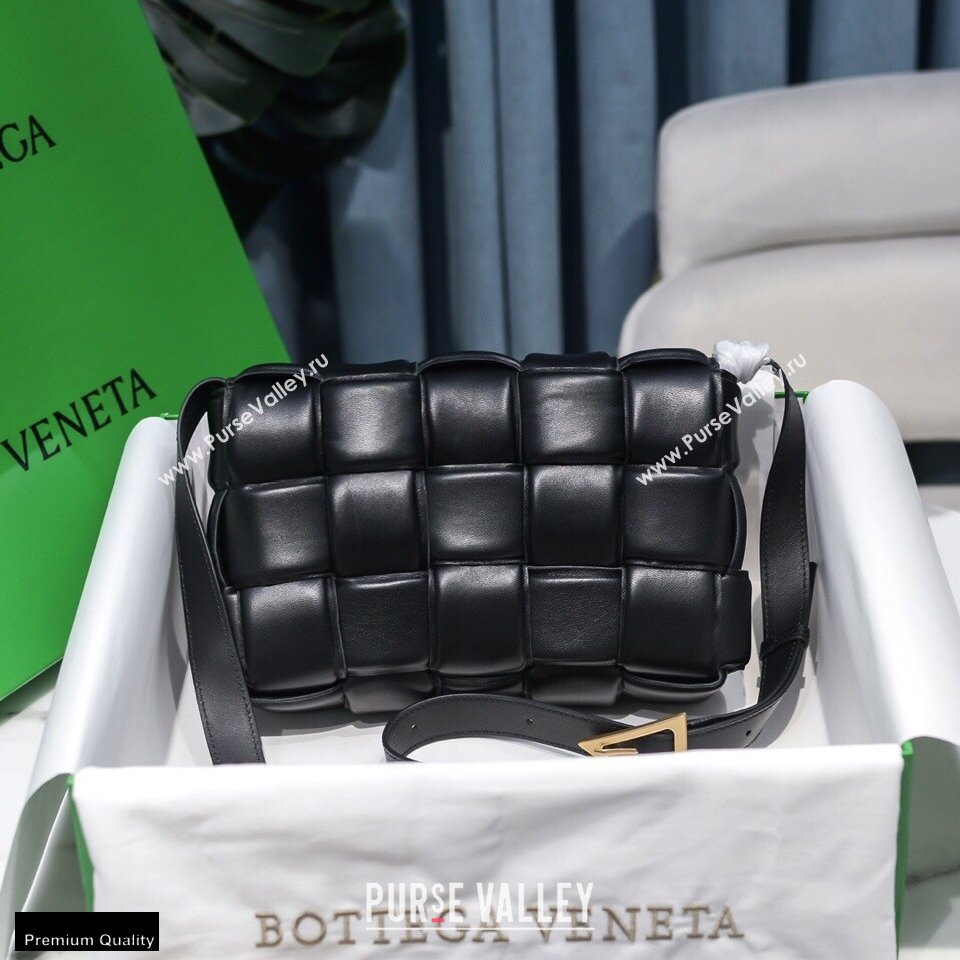 Bottega Veneta Nappa Padded Cassette Crossbody Bag Black/Gold (misu-20121821)