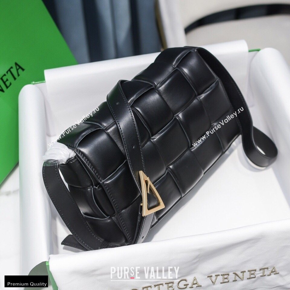 Bottega Veneta Nappa Padded Cassette Crossbody Bag Black/Gold (misu-20121821)