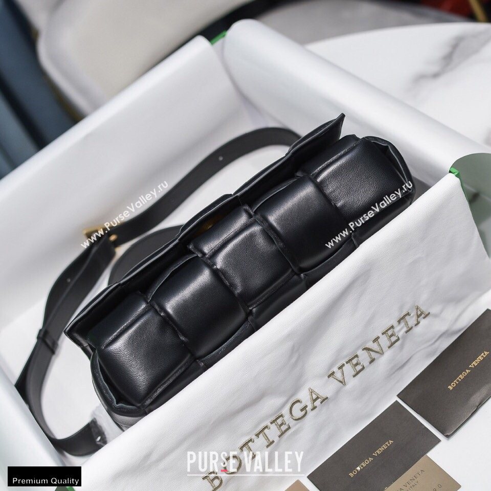 Bottega Veneta Nappa Padded Cassette Crossbody Bag Black/Gold (misu-20121821)