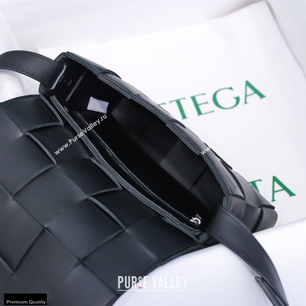 Bottega Veneta Nappa Cassette Crossbody Bag Black/Silver (misu-20121858)