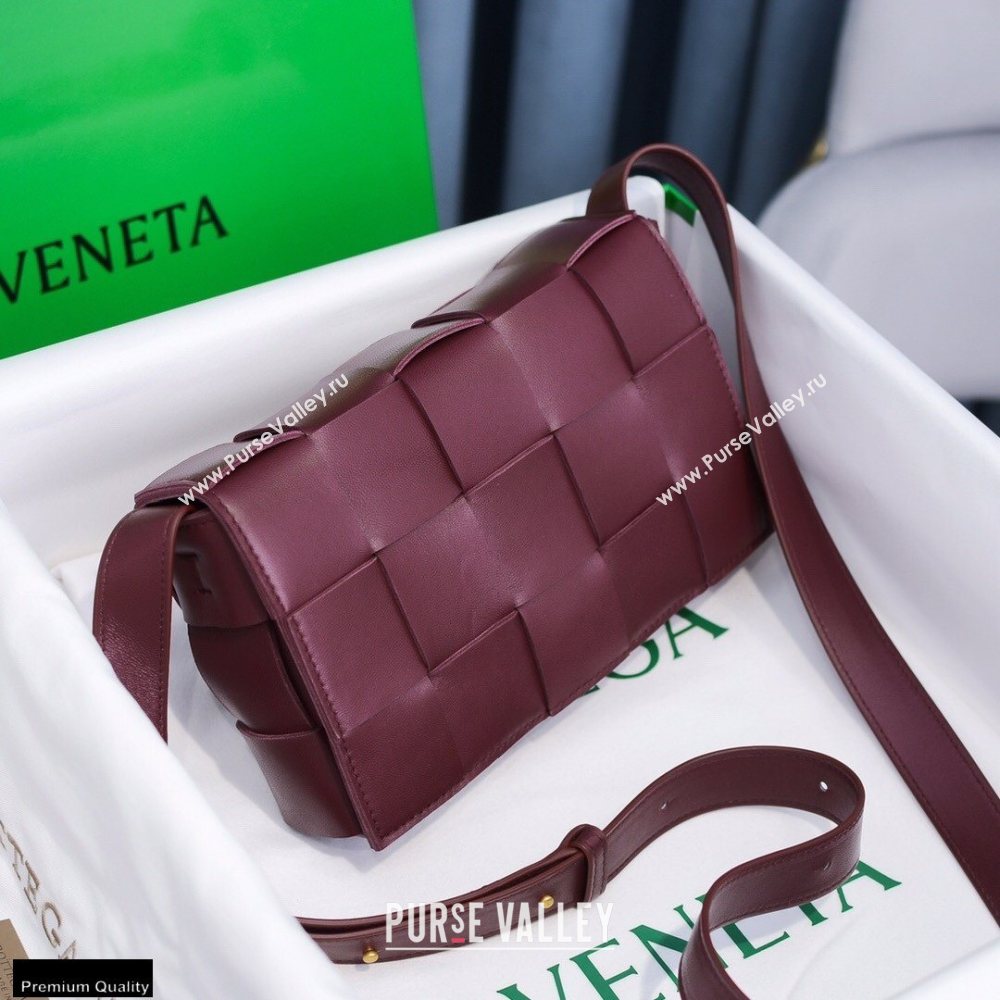 Bottega Veneta Nappa Cassette Crossbody Bag Burgundy (misu-20121852)