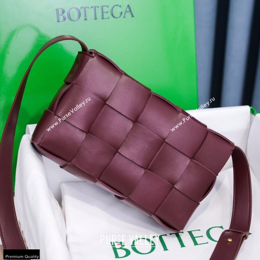 Bottega Veneta Nappa Cassette Crossbody Bag Burgundy (misu-20121852)