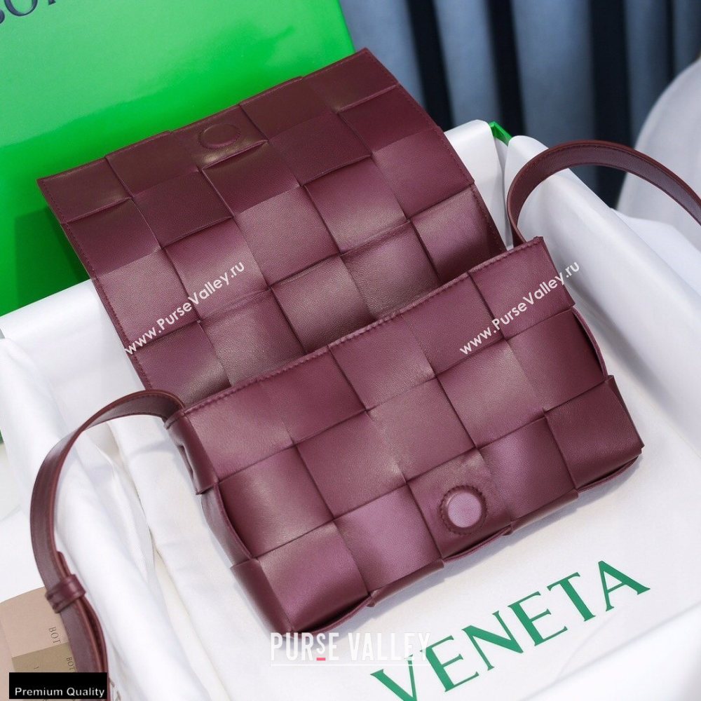 Bottega Veneta Nappa Cassette Crossbody Bag Burgundy (misu-20121852)