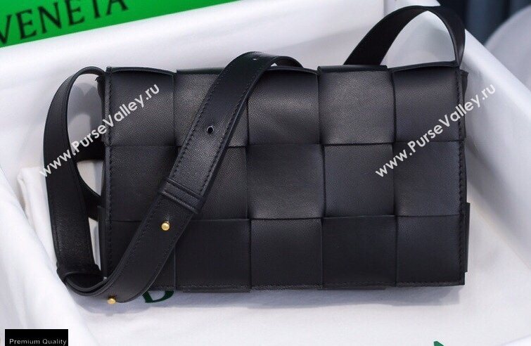 Bottega Veneta Nappa Cassette Crossbody Bag Black/Gold (misu-20121857)