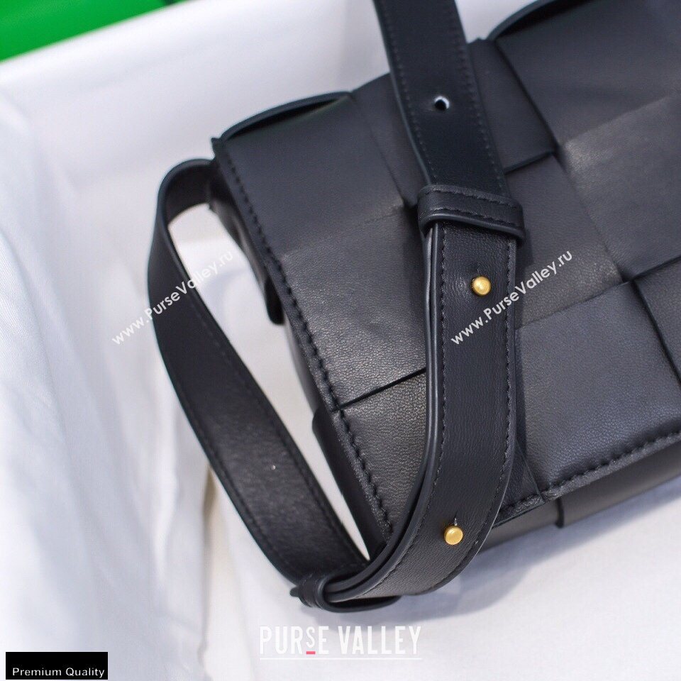 Bottega Veneta Nappa Cassette Crossbody Bag Black/Gold (misu-20121857)