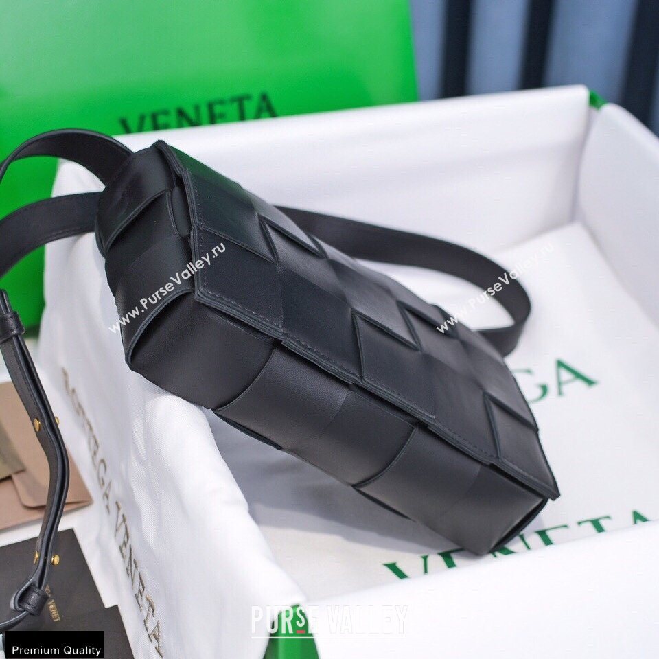 Bottega Veneta Nappa Cassette Crossbody Bag Black/Gold (misu-20121857)