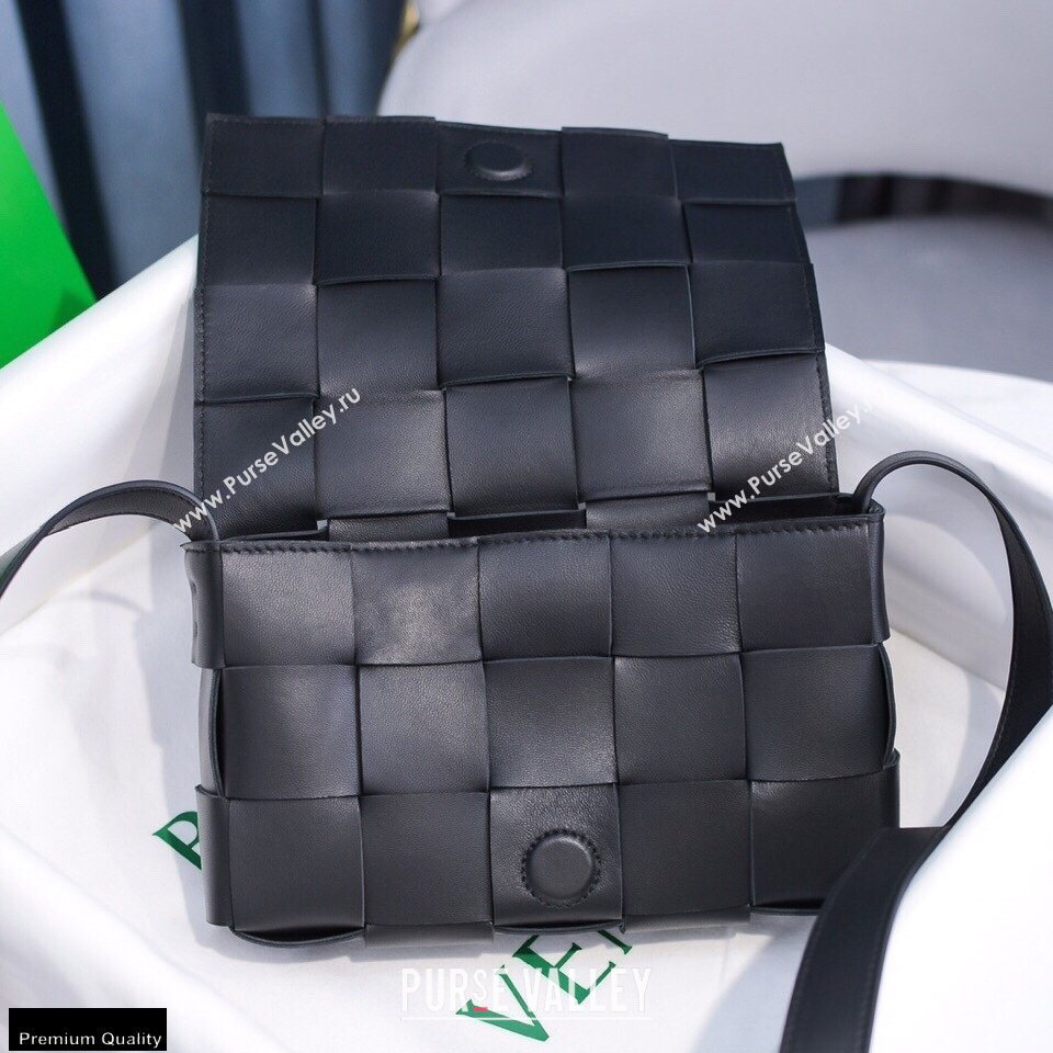 Bottega Veneta Nappa Cassette Crossbody Bag Black/Gold (misu-20121857)