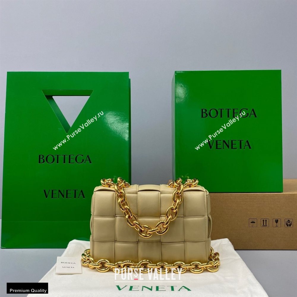 Bottega Veneta Nappa The Chain Cassette Crossbody Bag Porridge Yellow (misu-20121827)