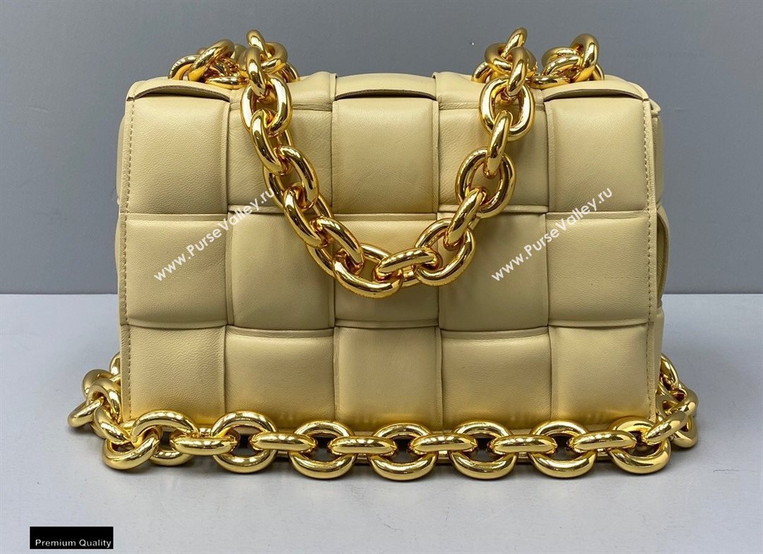 Bottega Veneta Nappa The Chain Cassette Crossbody Bag Porridge Yellow (misu-20121827)