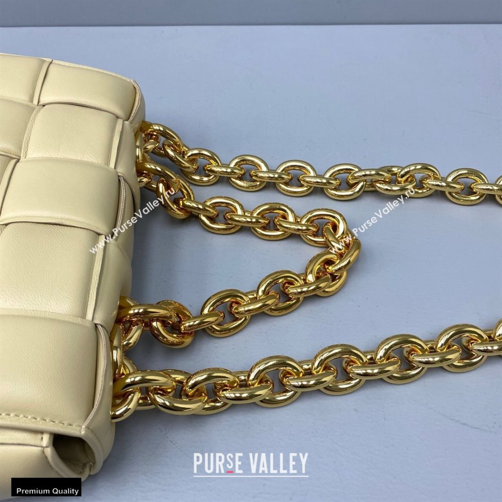 Bottega Veneta Nappa The Chain Cassette Crossbody Bag Porridge Yellow (misu-20121827)