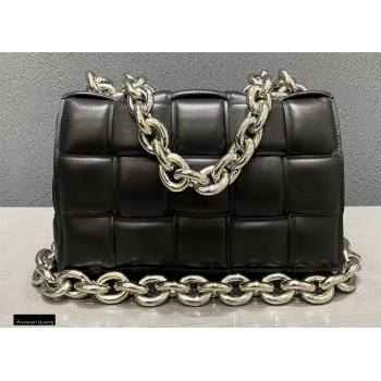 Bottega Veneta Nappa The Chain Cassette Crossbody Bag Black/Silver (misu-20121836)